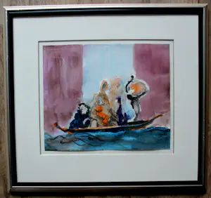 Luis Filcer - Ingelijste olieverf op papier - Ship of fools kopen? Bied vanaf 175!