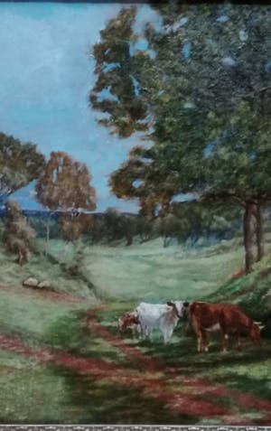 Julius J. van de Sande Bakhuyzen - Landschap met koeien kopen? Bied vanaf 350!