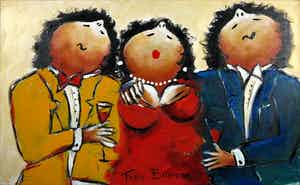 Theo Broeren - Acryl op doek, Hard to chose (Zeer Groot) verkocht voor € 100!