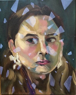 Marja Milo - Schilderij Olie op linnen, portret van jong meisje,gesigneerd kopen? Bied vanaf 45!