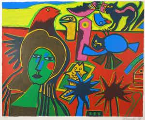 Corneille - Zeefdruk, Sentimental Journey verkocht voor € 180!