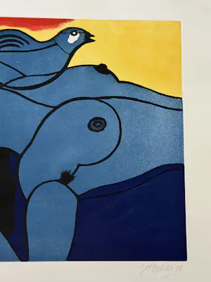 Corneille - Ets / Aquatint Vrouw en vogel, 1991 kopen? Bied vanaf 450!