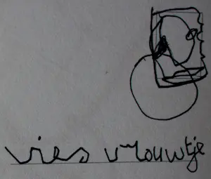 Herman Brood - Stifttekening op papier(ansichtkaart): Ik raak op dreef kopen? Bied vanaf 350!