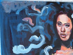 Peter Klashorst - Acrylverf op doek op houten frame , “Medusa” – 2018 – 70 x 100 cm kopen? Bied vanaf 375!