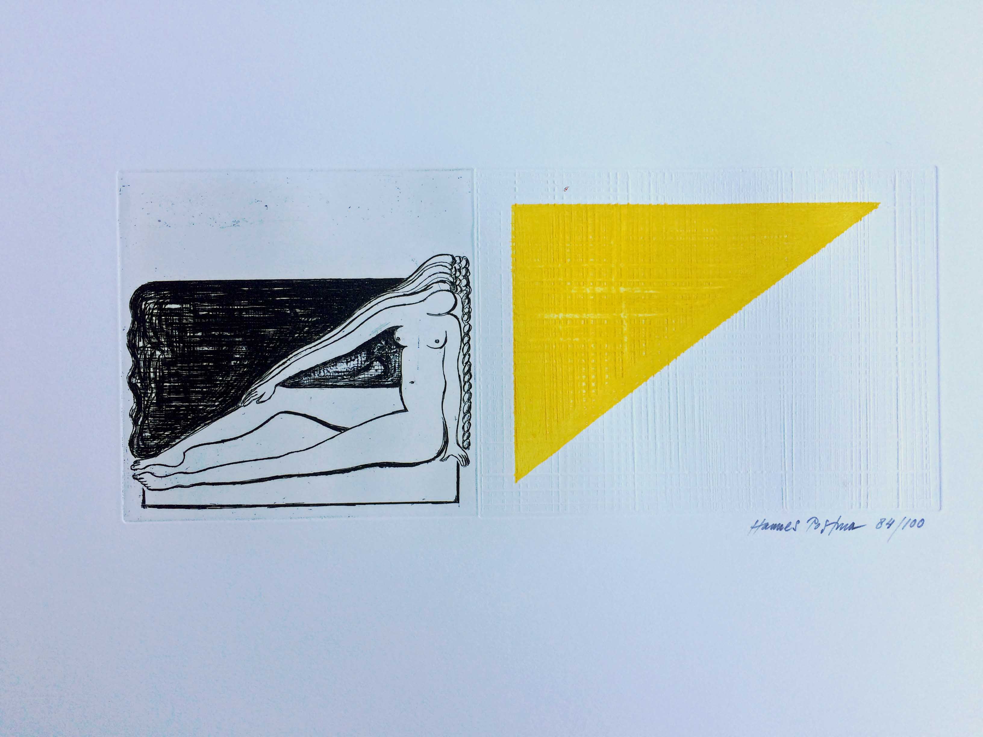 Hannes Postma - Erotische driehoek - ets verkocht voor € 35!