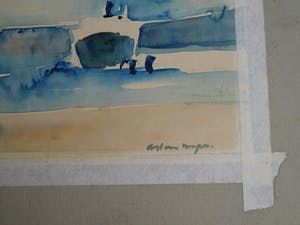 Niet of onleesbaar gesigneerd - Aquarel, “Zonder titel” – gesigneerd kopen? Bied vanaf 1!