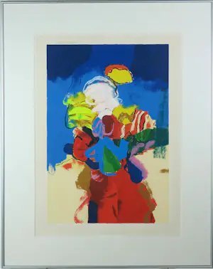 Henk van Vessem - Zeefdruk, Zonder titel / Abstracte compositie - Ingelijst kopen? Bied vanaf 50!