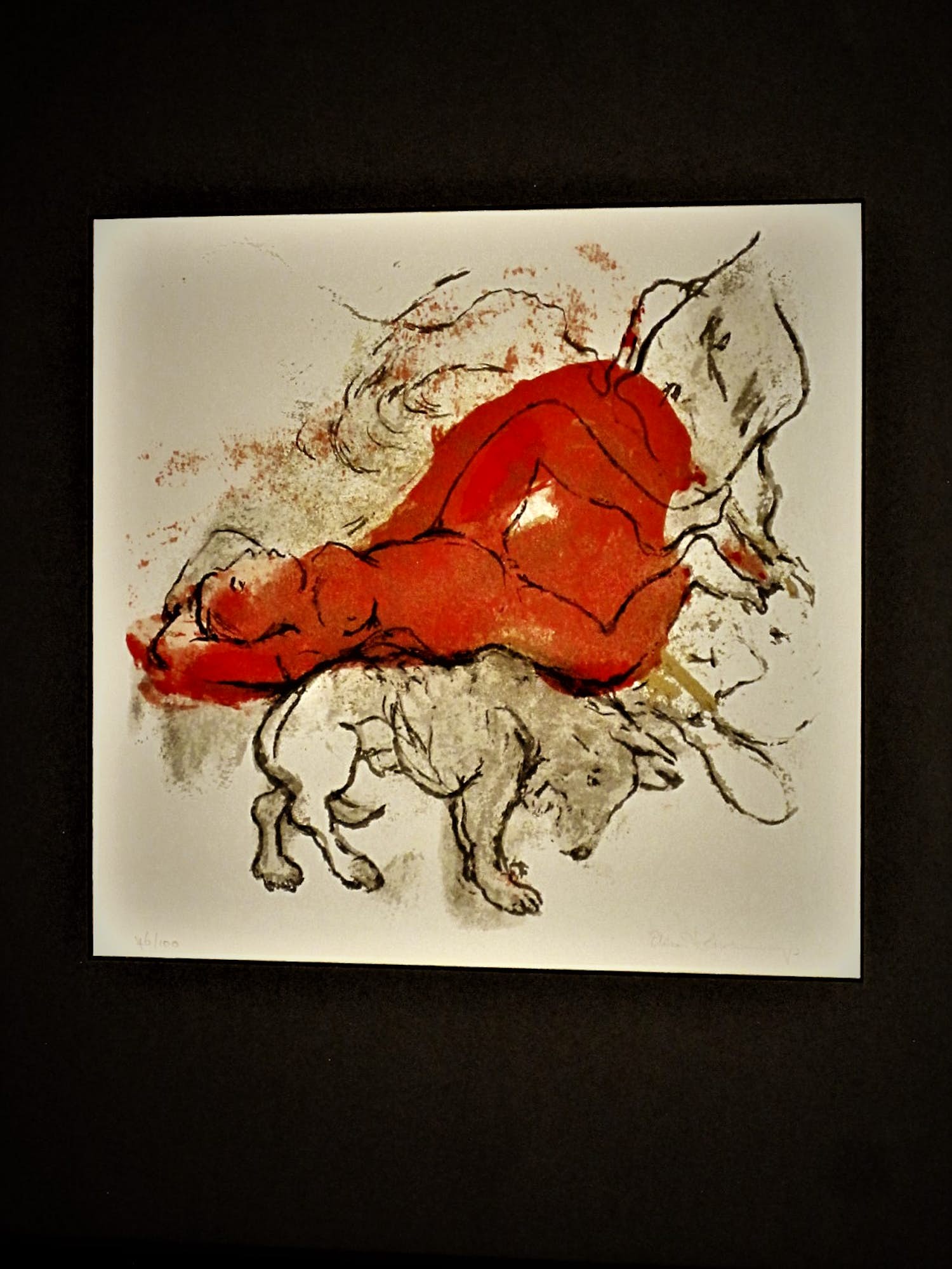 Niet of onleesbaar gesigneerd - Fraaie handgekleurde Litho "Liggend naakt" potloodgesigneerd - oplage 78/100 kopen? Bied vanaf 1!
