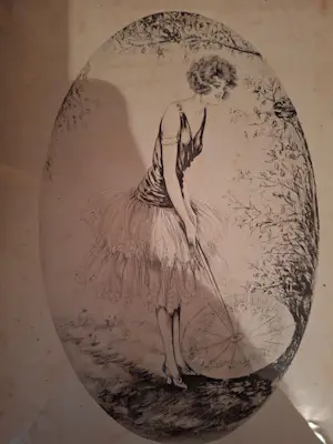 Nelly Degouy - vrouw met parasol kopen? Bied vanaf 35!