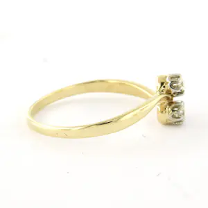 14k geel gouden ring met briljant geslepen diamant tot. 0.14ct – F/G - VS/SI kopen? Bied vanaf 185!
