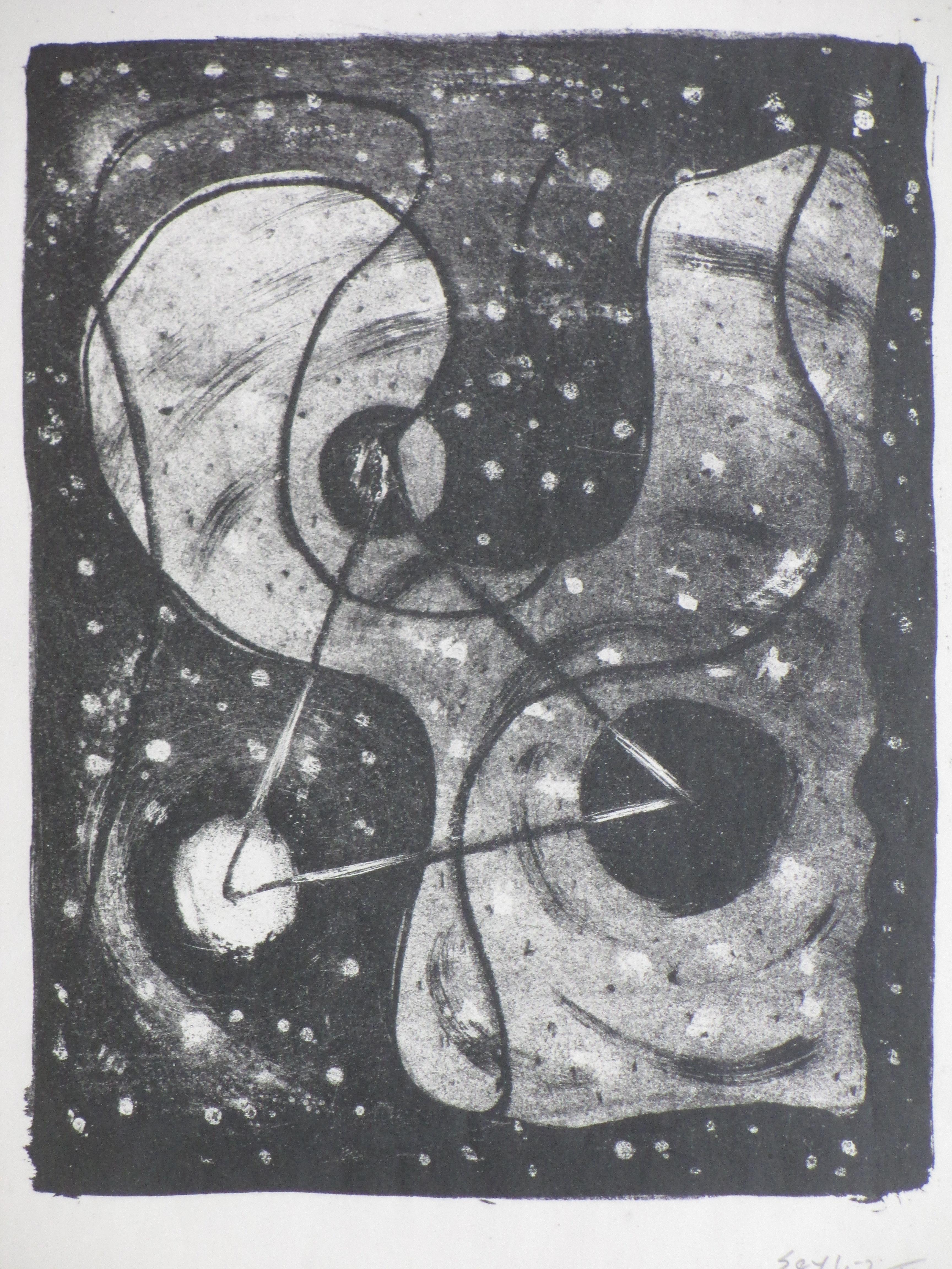 Niet of onleesbaar gesigneerd - Abstracte Compositie - Litho '52 kopen? Bied vanaf 1!