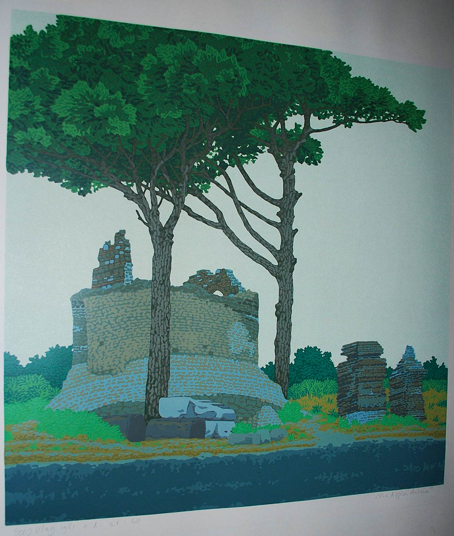 Sees Vlag - Via Appia Antica - zeefdruk oplage 68 eigen druk kopen? Bied vanaf 75!