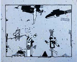 Huibert van Dorp - zeefdruk op gerecycleerd papier verkocht voor € 35!