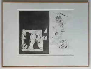 Buy Lucebert - handgesigneerde ets | 'Derde gezicht | 1974 (INGELIJST)? Bid from 300!