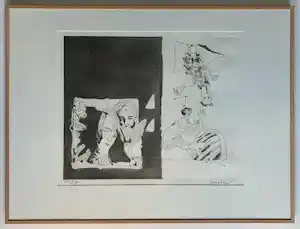 Lucebert - handgesigneerde ets | 'Derde gezicht | 1974 (INGELIJST) kopen? Bied vanaf 300!