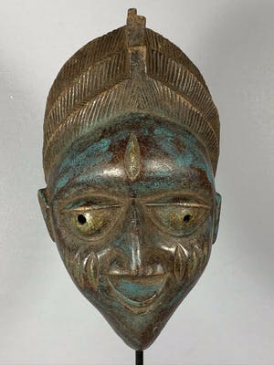 Yoruba - 200620 - Tribal used African Bamun mask - Cameroon. kopen? Bied vanaf 25!
