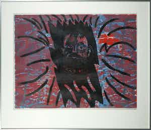 Jef Diederen - Houtsnede, Cézanne - Ingelijst verkocht voor € 40!