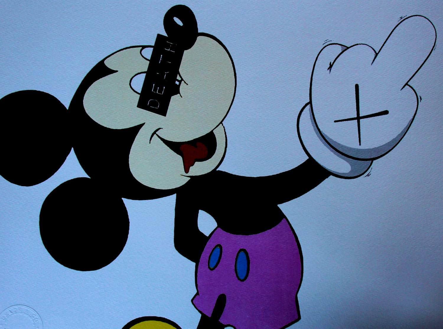 Buy Death NYC - Zeefdruk: Mickey Mouse, The Finger - 2015? Bid from 60!