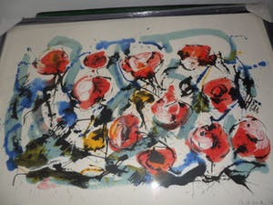 Nic Jonk - Zeefdruk, Roses - Ingelijst (Groot) kopen? Bied vanaf 100!