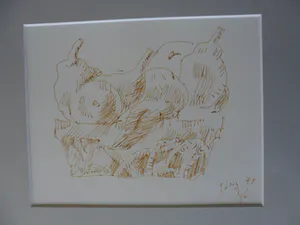 Paula Thies - Pentekening, een fruitmand. kopen? Bied vanaf 20!