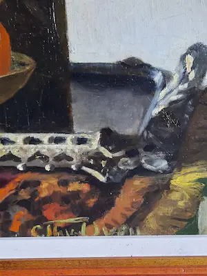 Coen van Oven - Stilleven met wijn en fruit kopen? Bied vanaf 175!