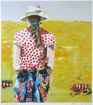 Willem van Scheijndel - Zeefdruk, Cornfield - Ingelijst (Groot) kopen? Bied vanaf 1!