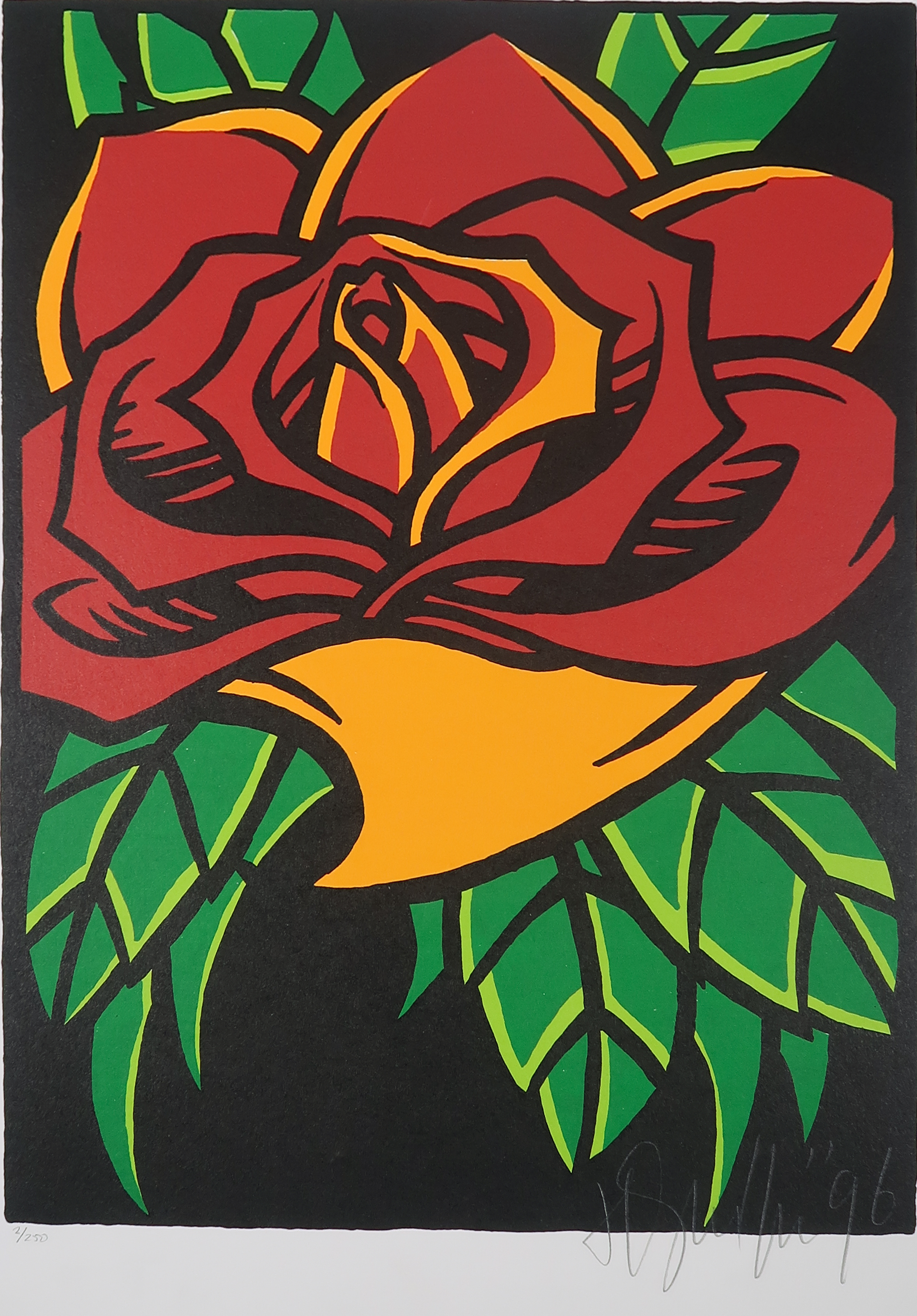 Henk Schiffmacher - Zeefdruk, De roos  kopen? Bied vanaf 50!