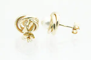 45 - Vintage fifties  Set 14 Krt gouden orstekers met tulband zetting en parel kopen? Bied vanaf 120!