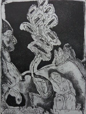 Lucebert - TYPISCHE FIGURATIE / ZW-W ETS / 57x44cm / SIG kopen? Bied vanaf 165!