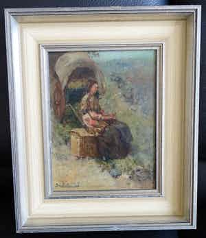 Adriaan de la Riviere - Rustende zigeunerin verkocht voor € 120!