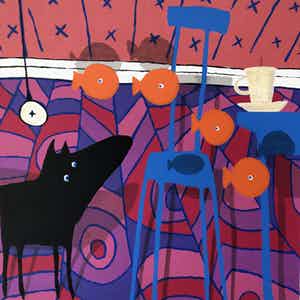 Peter Bastiaanssen - Dog with jumping fisch verkocht voor € 85!