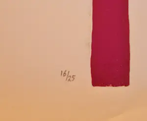 Herman Brood - Hips - magenta op katoen - gesigneerd - 25 ex. kopen? Bied vanaf 200!