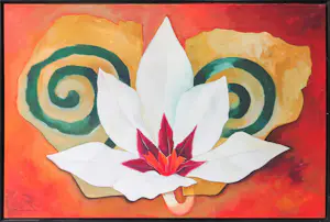 Buy Jan van Delft - Acryl op doek, Acidanthera (groot)? Bid from 200!
