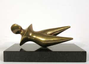 Björn Weckström - Lapponia - Bronzen sculptuur van een liggende vrouw verkocht voor € 500!