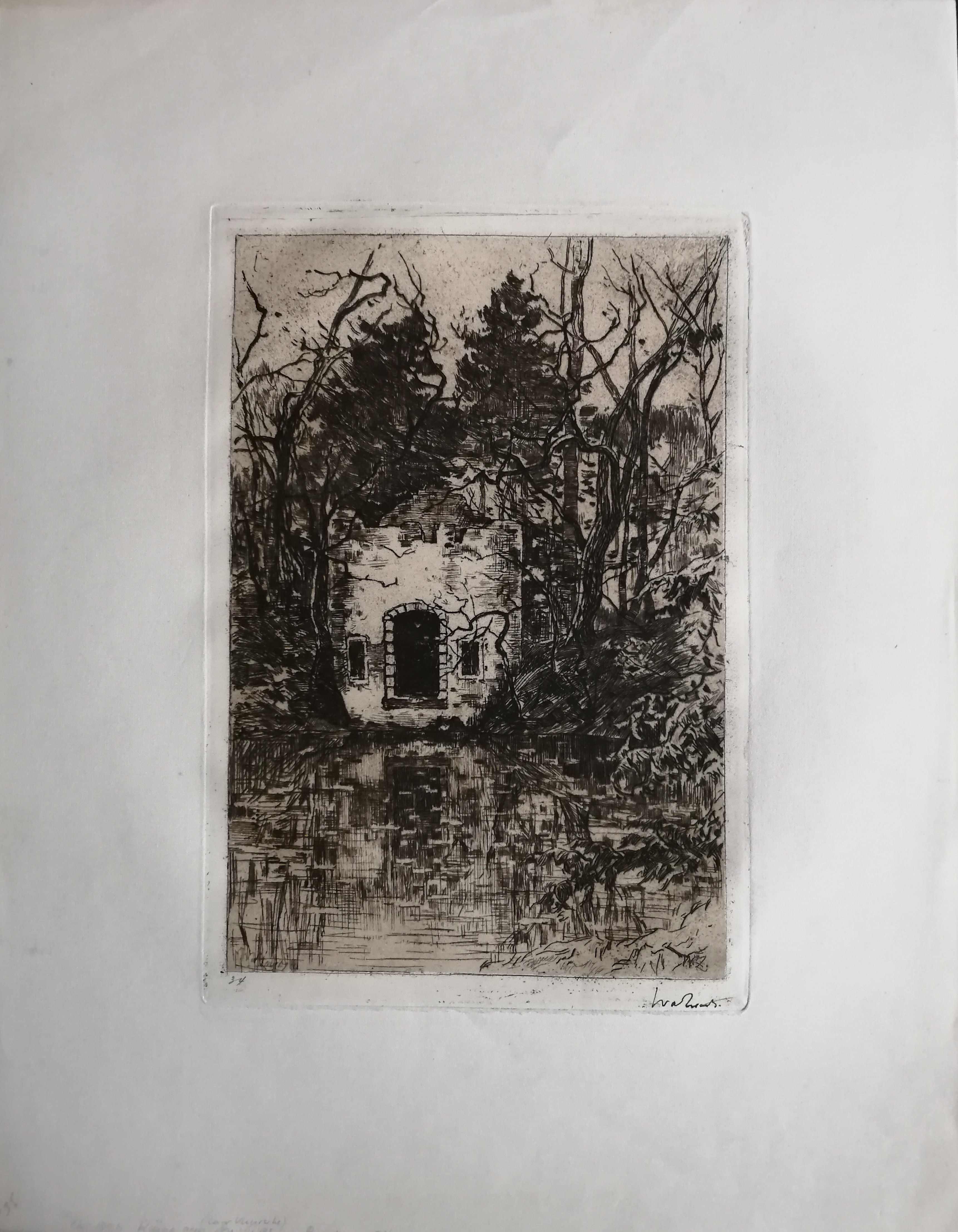 Willem de Zwart - Ruïne aan een vijver (Lage Vuursche) kopen? Bied vanaf 25!