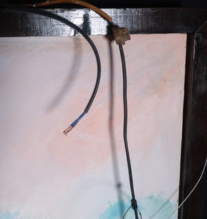 Franscz Witte - Beschilderd houten object met lamp, Landschap met draaiend paar (Groot!) kopen? Bied vanaf 50!