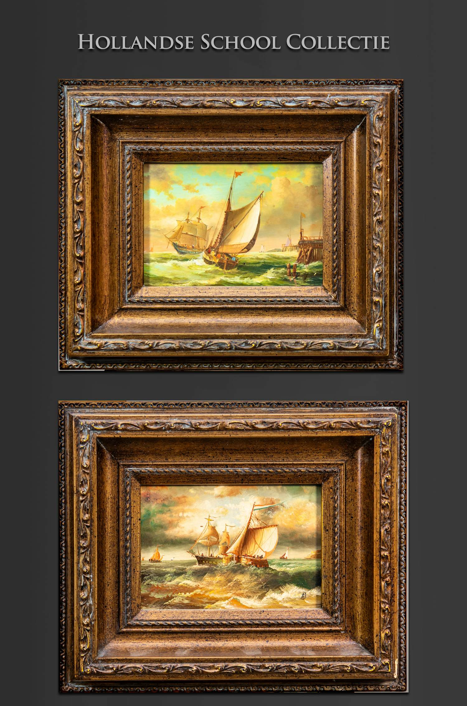 Niet of onleesbaar gesigneerd - 2x Hollandse School Zeelandschappen (XX) kopen? Bied vanaf 1!