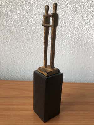 Brons (Onbekend) - Heel apart beeldje " BEDANKT " verkocht voor € 35!