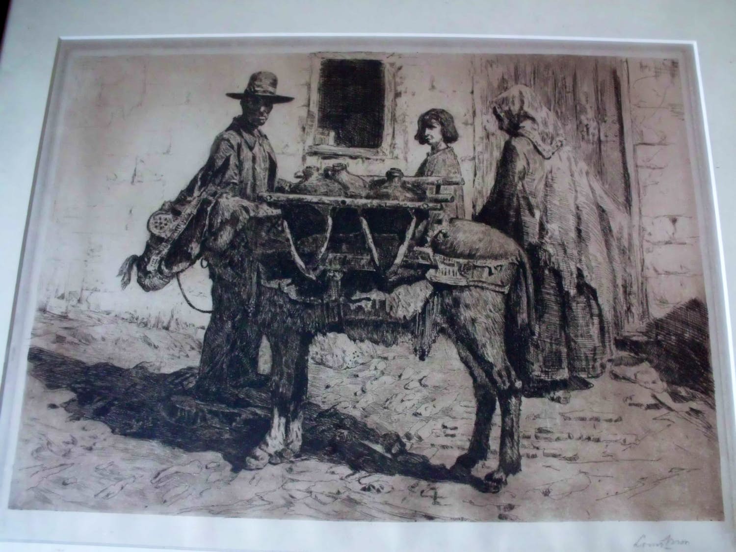 Louis Bron - Spaans familie voor het huis. verkocht voor € 40!