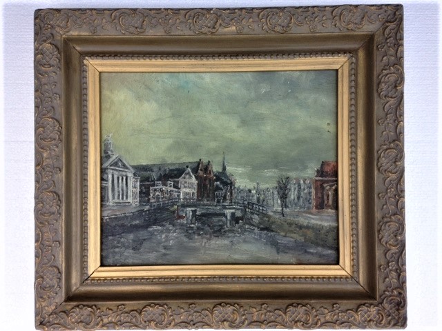 Niet of onleesbaar gesigneerd - Oud stadsgezicht kopen? Bied vanaf 1!