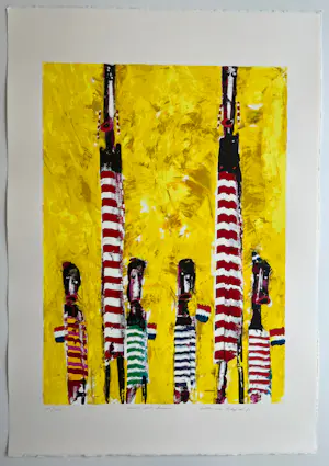 Willem van Scheijndel - handgesigneerde zeefdruk | 'Moeders met kinderen' | 1993 kopen? Bied vanaf 20!