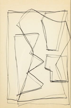 Siep van den Berg - Lot van drie tekeningen, Abstracte composities - Ingelijst kopen? Bied vanaf 40!