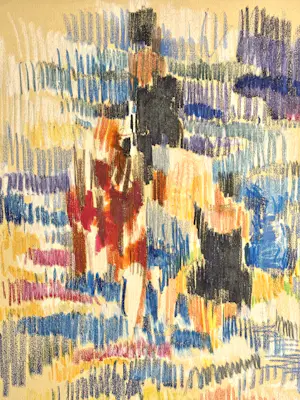 Rene Mels - Prächtige abstrakte Bleistiftzeichnung, um 1955 kopen? Bied vanaf 120!