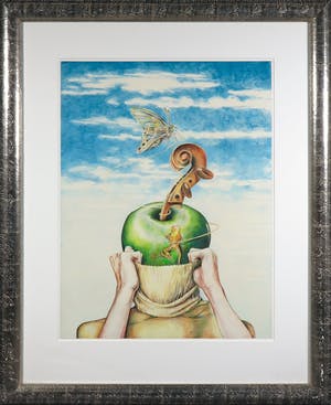 Corstiaan de Vries - Kleurpotlood, Surrealistische voorstelling - Ingelijst (Groot) kopen? Bied vanaf 300!