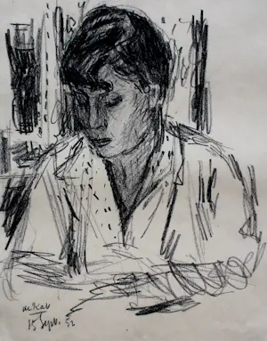 Otto B. de Kat - Zwarte krijttekening: Portret - 1952 kaufen? Bieten Sie von 125!