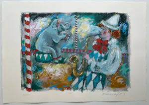 Annemarie de Groot - handgesigneerde zeefdruk | 'Circus' | 1993 kopen? Bied vanaf 1!