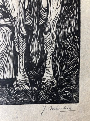 Jan Mankes - Houtsnede Koemelkster kopen? Bied vanaf 250!