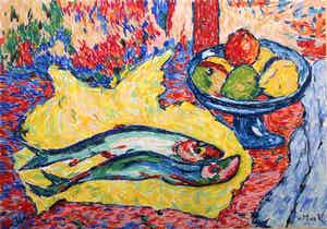 Jan Willem Versteeg - Still life with fish verkocht voor € 50!