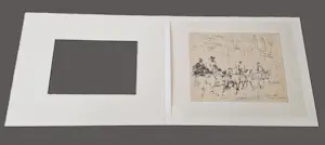 Wim Vaarzon Morel (jr.) - in 1998 gemaakte oostind.inkt tekening "paarden in de binnenstad" met opdracht kopen? Bied vanaf 62!
