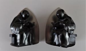 Niet of onleesbaar gesigneerd - Boeksteunen 2 Lezende Monniken Metawa Tiel Holland - Tin/Hout kopen? Bied vanaf 10!